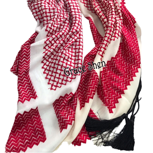 Châle en cachemire rouge pour homme, style arabe africain, pour l'hiver - Product Image 4