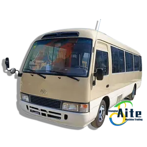 Used 29 30 seater Toyota coaster Left Hand secondhand luxury coach minibus with AC used Hiace Coaster bus
