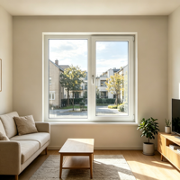 Ventana Abatible de PVC Resistente al Viento, Estándar Europeo CE, para Proyectos de Venta al por Mayor en Edificios de Apartamentos Europeos
