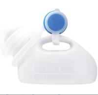 Bouteille de collecte d'urine portable pour hommes et femmes avec couvercle anti-fuite et tube long pour l'hôpital, les fauteuils roulants et les voyages