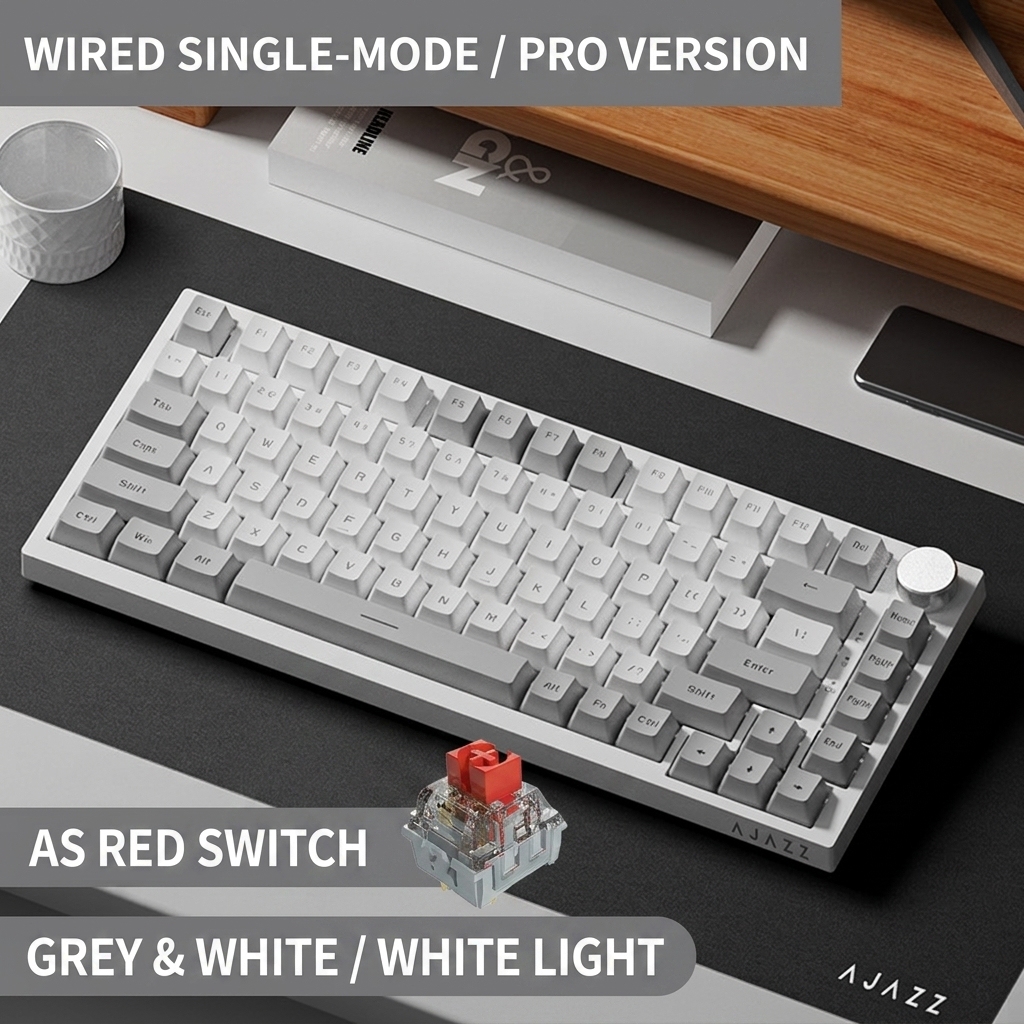 Ak820 red switch gray-white white light diy
