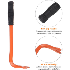Drop Forged Steel Half-hooked Masonry Nail Pry Puller Crow Wrecking <b>Bar</b> NHWB600 Wrecking <b>Bar</b> masonry Crowbar nail Crow B - Product Image 6