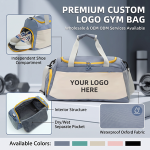 Sac de sport multifonctionnel grande capacité en Oxford, bagage de voyage avec compartiment à chaussures indépendant et séparation sec/humide - Product Image 1