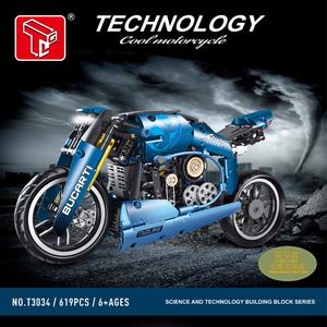 T3034 MOC Technical Locomotive High Speed Motorcycle Building Blocks Classic <b>Motorbike</b> Motor Race Bricks for Boy <b>Toy</b> Block - Product Image 2