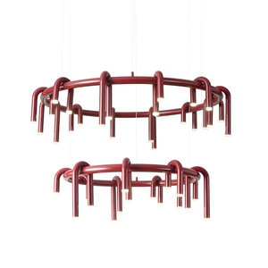 Lámpara de Techo Moderna de Estilo Nórdico en Forma de U, de Hierro Forjado, Circular, para Sala de Estar, Comedor, Barra de Bar - Product Image 2