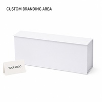 Boîte cadeau étanche blanche étroite avec doublure en éponge, ruban et couvercle à charnière pour cadeaux de détail, emballage saisonnier, commandes personnalisées, fournitures