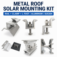 Kit de fixation solaire pour toit en aluminium Solar Master, rail, pince, pied en L pour panneau photovoltaïque