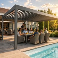 Pergola Bioclimatique Moderne en Aluminium à Lames Orientables, Abri Imperméable pour Patio Extérieur – Offre Spéciale