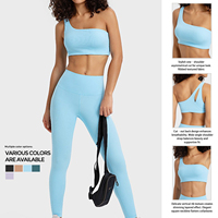Combinaison de sport respirante 1 pièce pour femme, taille haute élastique, en Spandex/Nylon, avec soutien-gorge intégré, idéale pour le yoga, la gym et l'entraînement fitness