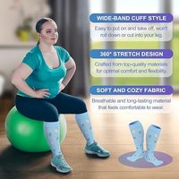 Chaussettes de compression mi-hautes à imprimé floral, souples et extensibles, pour femmes, infirmières, voyages, course à pied