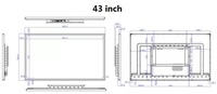 Écran tactile LCD de 43 pouces pour affichage vidéo 16:9, panneau mural intérieur, kiosque publicitaire, affichage numérique pour ascenseur