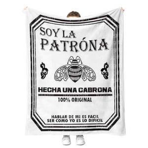 Couverture de soja floue super douce de haute qualité LA <span class=keywords><strong>Patrona</strong></span> couverture personnalisée mexicaine Borracho Chingona Toxica couvertures en flanelle polaire - Product Image 1