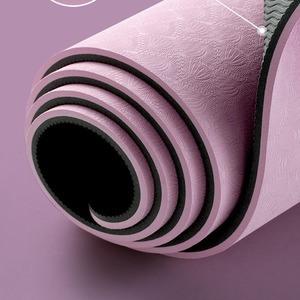 Yomer Yoga Mat 8mm Thick Tpe Anti Slip With Asana Guide Lines For Beginners Fitness <b>Exercise</b> - Product Image 2