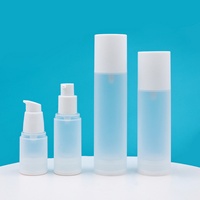 Botella de Plástico PP Esmerilado Vacía para Loción, Envase Cosmético con Bomba sin Aire para Crema, Contenedor de Viaje con Logotipo Personalizado Serigrafiado, 15ML 30ML