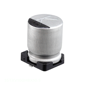 ตัวเก็บประจุแบบยึดผิว35TXV100M8X10.5 100 uF ตัวเก็บประจุแบบแผ่น100 uF 20% 35V SMD - Product Image 1