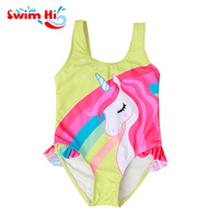 Traje de baño de unicornio de una pieza para niños y niñas, traje de baño deportivo para niñas