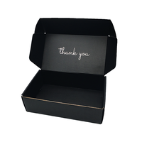 Boîtes d'emballage imprimées avec logo personnalisé Boîte d'expédition noire de remerciement en carton ondulé recyclé pour vêtements et chaussures
