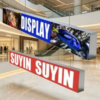 Écran d'affichage en acier inoxydable en forme de barre, couleur pleine, P1.8, pour intérieur, avec écran LED électronique sans cadre, vidéo RGB, sous-titres