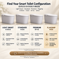 WC intelligent monobloc avec chasse d'eau automatique par capteur, bidet électrique, céramique, siphon en S, siège chauffant, télécommande, pour salle de bain
