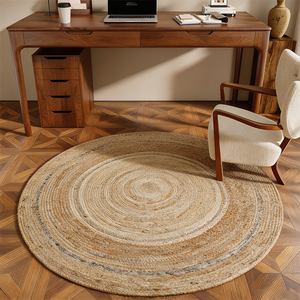 <span class=keywords><strong>Tappeto</strong></span> in Iuta Naturale <span class=keywords><strong>Rotondo</strong></span> Ecologico e Sostenibile, Intrecciato a Mano, Stile Nordico Boho per Soggiorno e Tavolino <span class=keywords><strong>da</strong></span> Caffè - Product Image 1