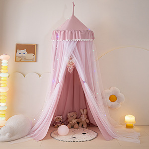 Nouvelle moustiquaire <span class=keywords><strong>de</strong></span> <span class=keywords><strong>lit</strong></span> dôme ronde double couche en tissu pour enfants 2024, rideau pare-vent décoratif pour <span class=keywords><strong>lit</strong></span> bébé et chevet - Product Image 4