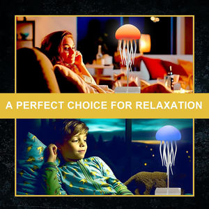 โคมไฟแมงกะพรุนดีไซน์หรูหรา แสง RGB ไล่เฉดสี โคมไฟข้างเตียง ควบคุมด้วยระบบสัมผัสผ่าน USB ไฟกลางคืน - Product Image 6