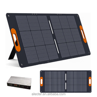 Panneau solaire pliable haute efficacité certifié TUV 100W monocristallin, chargeur portable noir avec poignées orange pour le camping
