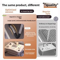 Bureau d'ordinateur portable ergonomique pliable pour chevet, table d'étude portable avec porte-gobelet pour lit, canapé, étudiant, bureau à domicile, réglable en hauteur