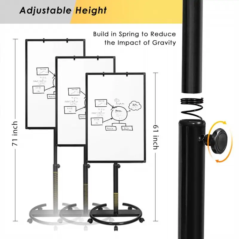 Mobile Trockenwische Whiteoard 36 * 24 Zoll tragbares magnetisches Trockenwische-Board Stehbank White Board Flipchart Easel Board