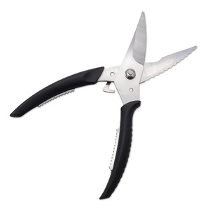 Stainless Steel <b>Kitchen</b> <b>Scissors</b> Straight Head Black Handle For Home Use Multi Purpose Food Cutting Tool - Product Image 1