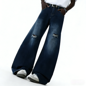 Pantaloni da <span class=keywords><strong>donna</strong></span> alla moda di fabbrica <span class=keywords><strong>Jeans</strong></span> in <span class=keywords><strong>Jeans</strong></span> larghi larghi Vintage in Denim nuovo Design Streetwear con stampa Y2K - Product Image 2