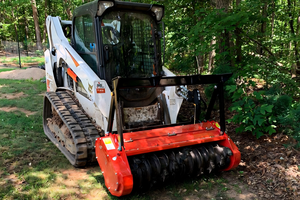 Excavator Mulcher Excavator Lawn Mower <b>Cutting</b> <b>Trees</b> <b>Machinery</b> Forestry Mulcher for Skid Steer 54inch 36pcs Blades - Product Image 2