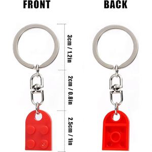 Livraison rapide Porte-clés cœur pour couples, petit ami, petite amie, porte-clés cœur assortis en briques colorées, cadeau écologique, vente en gros, prêt à expédier - Product Image 2