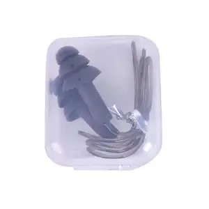 Caixa de silicone para audição de segurança, protetor auricular de silicone para natação, à prova de som, com estojo de plástico para transporte