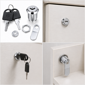 Serrure à came pour armoire, tiroir, casier, boîte aux lettres, boîte à outils, mobilier de bureau, clé amovible, deux positions - Product Image 5