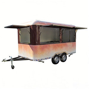 Carrito de Comida Curvo de Alta Gama, Carrito de Venta Móvil con Pintura Personalizada para Venta Ambulante de Lujo y Eventos Privados - Product Image 1