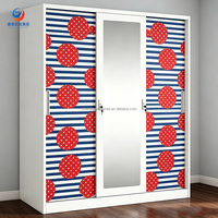Armoire en acier à double porte, rangement métallique détachable, anti-humidité, chambre à coucher, design italien moderne, coffre-fort, miroir