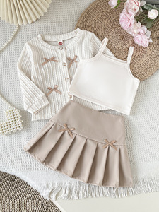 Nuovo Set di Abbigliamento per Bambine 2026: Camicia Casual, Gilet e Gonna, Tre Pezzi alla Moda per Primavera Estate - Product Image 1