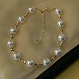 Natural Freshwater Akoya 7-8mm Round Pearl <b>Bracelet</b> with S925 Silver Genuine Fine Jewelry <b>Set</b> - Product Image 4