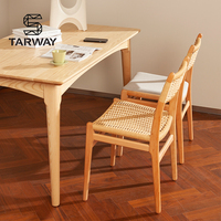 Chaise de salle à manger en rotin avec cadre en bois massif et assise en corde de papier tressée, idéale pour les hôtels, les banquets, les restaurants et les cafés – Vente en gros à prix réduit