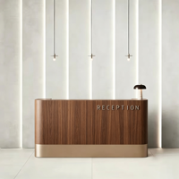 Comptoir de réception commercial de luxe, design moderne, en MDF durable, personnalisable, pour écoles et centres commerciaux, 26 ans d'expérience