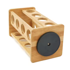 Premium 4 5 -Tier Round Natural Bamboo Rotating Spice 20 Frascos Estante giratorio Organizador Estante gira <span class=keywords><strong>para</strong></span> utensilios de cocina de conveniencia - Product Image 6