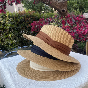 Sombreros de paja de tapa plana personalizados al por mayor sombrero de paja de papel de verano de alta calidad sombrero de paja visera de playa de verano GORRA DE PAJA - Product Image 3