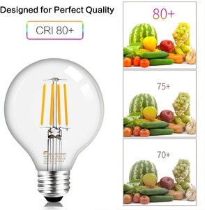 B22 AC 110V 2700K Soft Warm White Edison LED Filament <strong>Bulb</strong> B12 Glass Globe Residential Use 4W-12W Dimmable <strong>Remote</strong> <strong>Control</strong> CRI 80 - Product Image 2