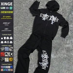 Conjunto Deportivo Personalizado de Dos Piezas con Letras Simples Estampadas Digitalmente, 100% Poliéster de Secado Rápido para Hombre, Otoño - Product Image 1