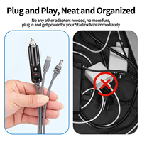 Adaptador Convertidor 3 en 1 para Coche Starlink Mini con Cable de Alimentación Tipo C de 2/3/5 M, Cable Cargador para Coche para Internet Satelital Gen4