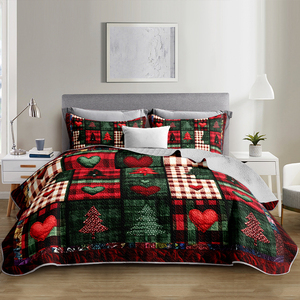 Cubrecama Festivo con Vibrante Diseño Navideño de Árbol de Navidad/Nieve, Tejido Transpirable, Cubrecama Lavable a Máquina - Product Image 3