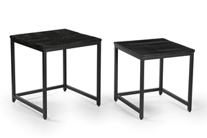 Ensemble de tables basses de haute qualité en fer/WD, ensemble de 2 tables basses carrées, meubles de salon, prix de gros. - Product Image 3