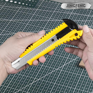 Jingfeng <b>Utility</b> <b>Knife</b> Yellow Plastic Handle 0.4mm Blade Craft Paper Cutter Manual Retractable Blade For DIY Cutting - Product Image 3