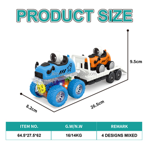 Jouets Lucky Toys, voiture de cascade à tirer en arrière, petite voiture, thème astronaute spatial, camions et remorques en plastique - Product Image 3